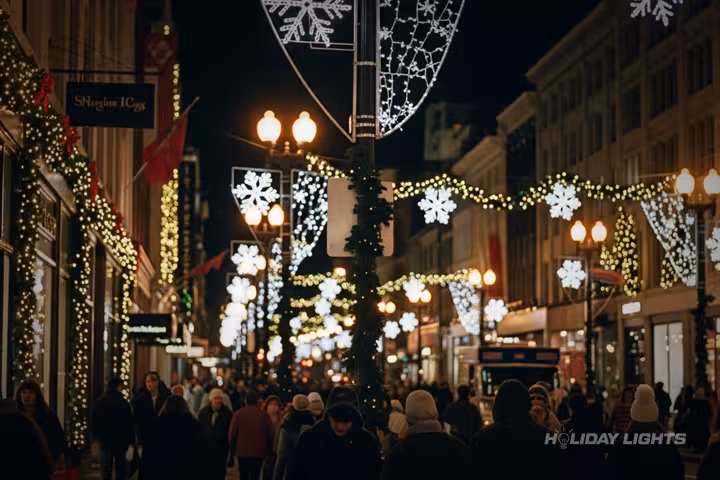 Municipal holiday lights installation in Connecticut