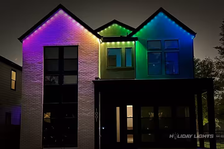 Permanent holiday lights installation in Connecticut