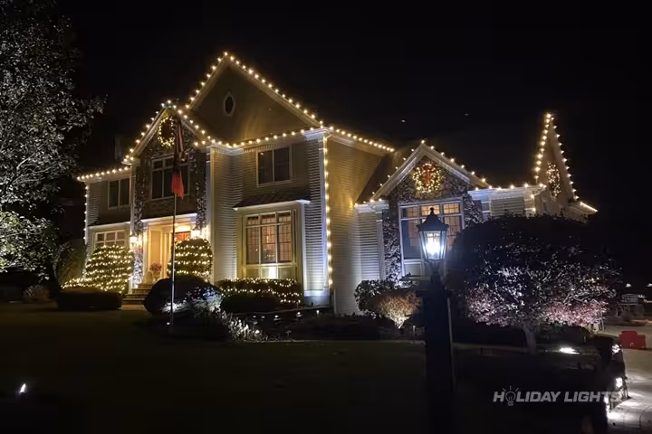 Residential holiday lights installation in Connecticut