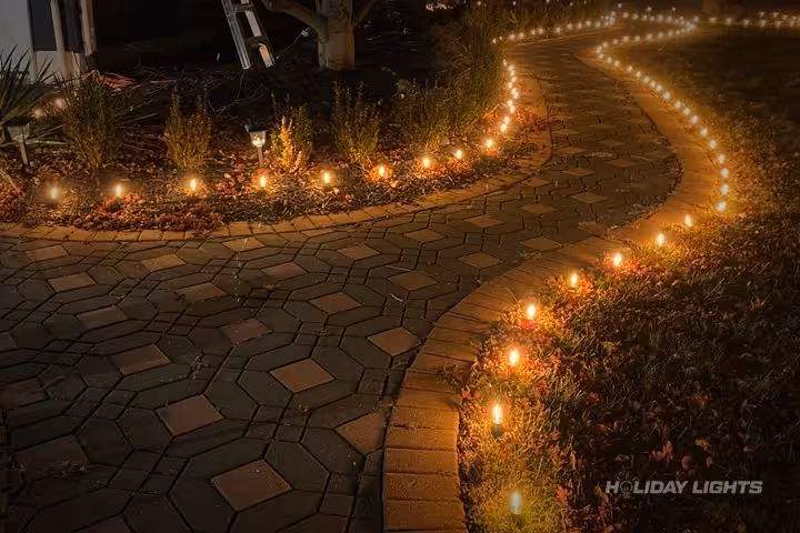 Professional residential Christmas light installation in Bridgeport, Connecticut — Ground Path Lighting